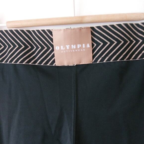 Olympia Zeus Crop Leggings Womens XS Black Taupe Activewear Workout Gym Train - Picture 6 of 12